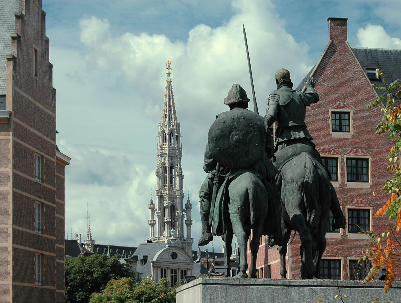 Quijote y Sancho en Bruselas