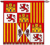 Banderta de los reinos unidos de Castilla y Aragón